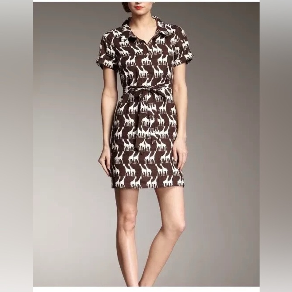 KATE SPADE Giraffe Print Linen Tunic Dress